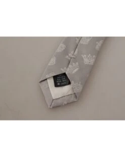 Style Tribute Dolce & Gabbana Men's Gray Crown Fantasy Print Silk Adjustable Neck Tie 11 Style Tribute Dolce & Gabbana Men's Gray Crown Fantasy Print Silk Adjustable Neck Tie -Best Jewelry Store KRA3169 4 P