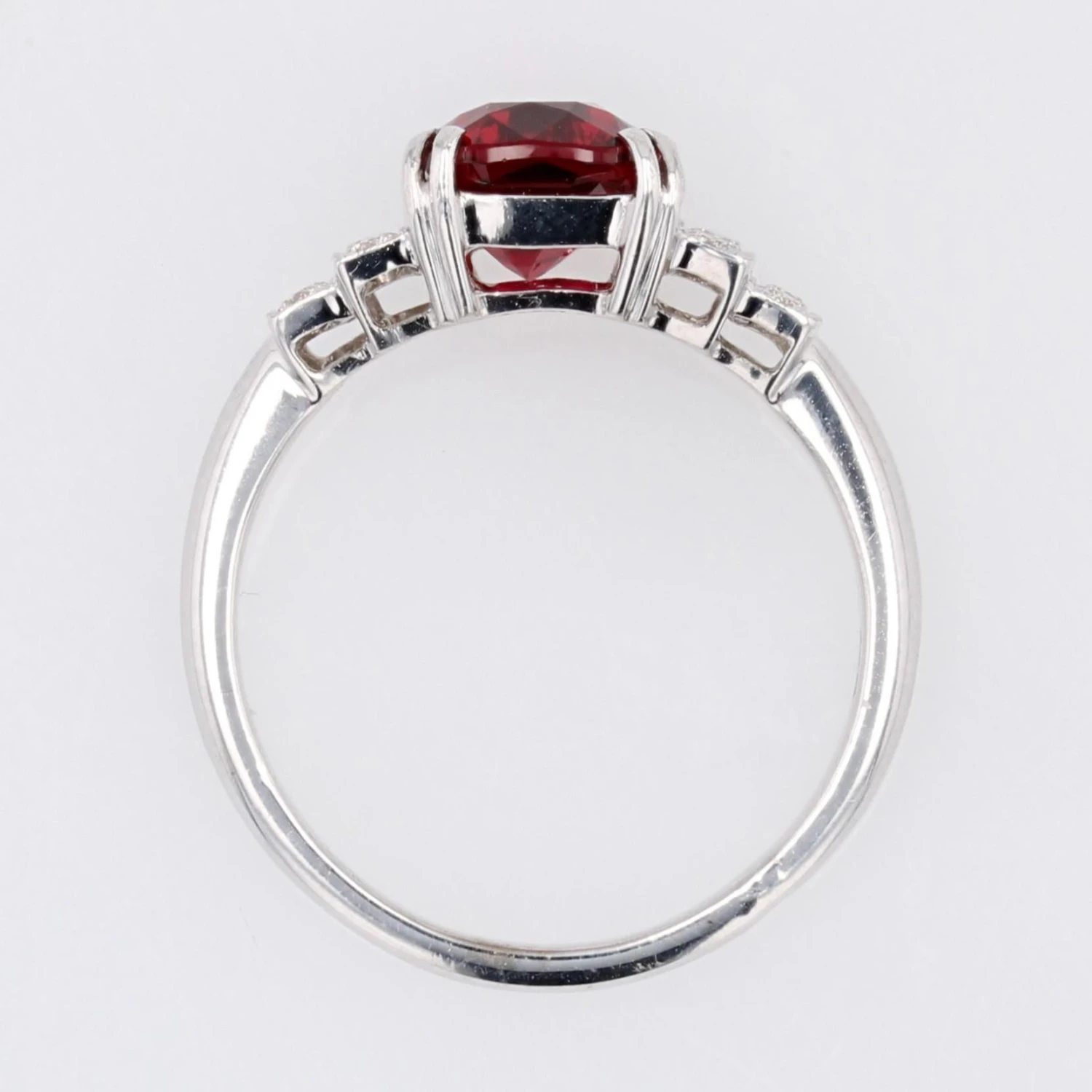 Sarl Baume New Art Deco Style Natural Vivid Red Spinel Diamonds 18 Karat White Gold Ring 18 Sarl Baume New Art Deco Style Natural Vivid Red Spinel Diamonds 18 Karat White Gold Ring - Image 16