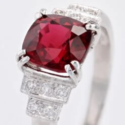 Sarl Baume New Art Deco Style Natural Vivid Red Spinel Diamonds 18 Karat White Gold Ring 27 Sarl Baume New Art Deco Style Natural Vivid Red Spinel Diamonds 18 Karat White Gold Ring -Best Jewelry Store LOT 03 13 master
