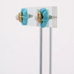 Sarl Baume 1960s Turquoise Cultured Pearl 18 Karat Yellow Gold Flower Stud Earrings 22 Sarl Baume 1960s Turquoise Cultured Pearl 18 Karat Yellow Gold Flower Stud Earrings -Best Jewelry Store LOT 07 10 master 1015c9ff 3d28 4a15 b81a 8f9b5358568b