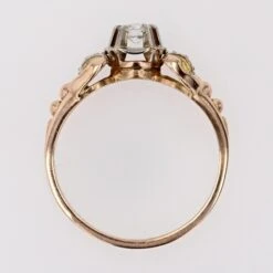 Sarl Baume French 1950s Retro Diamond 18 Karat Yellow Gold Solitaire Ring 26 Sarl Baume French 1950s Retro Diamond 18 Karat Yellow Gold Solitaire Ring -Best Jewelry Store LOT 23 13 master