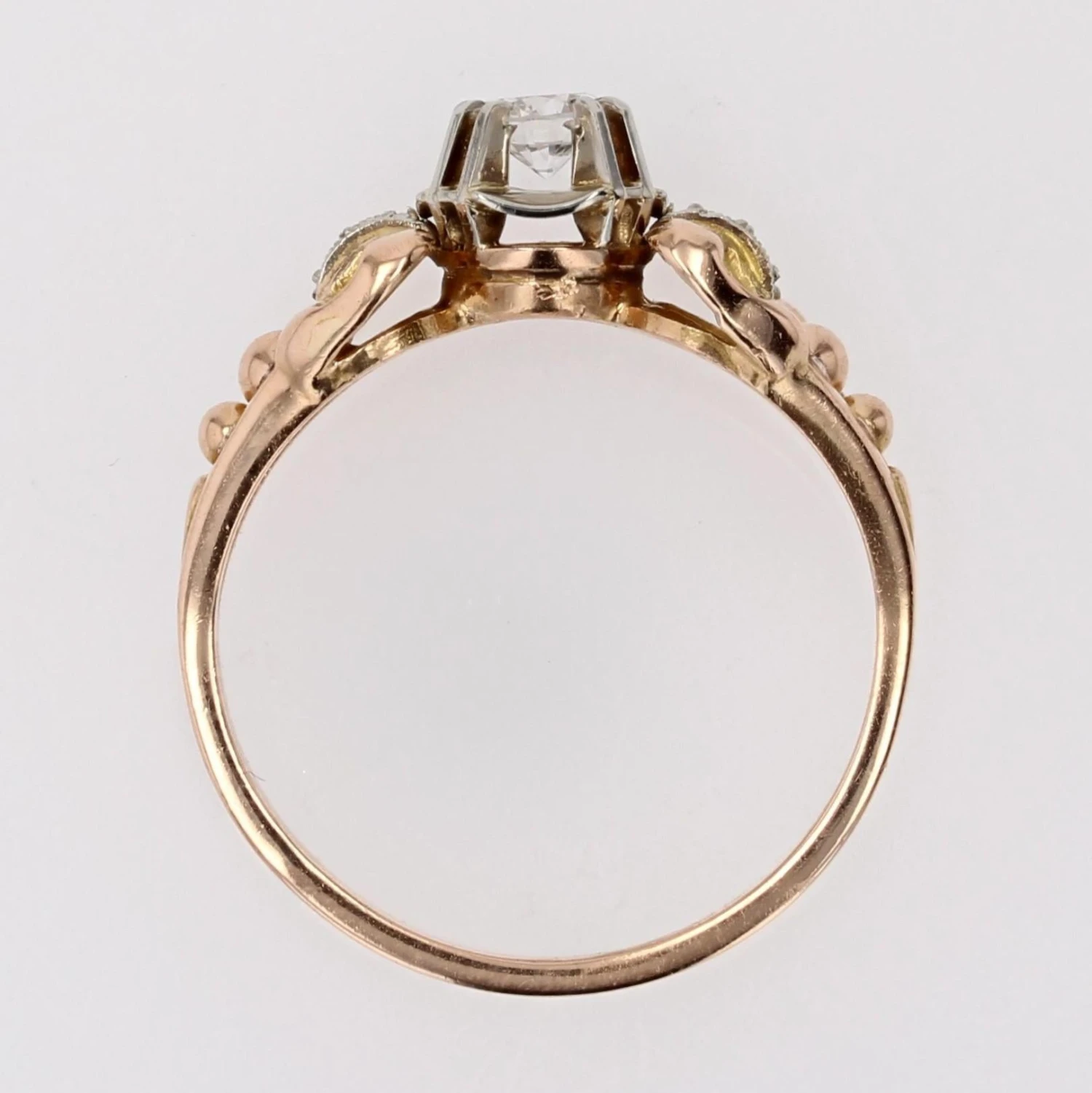 Sarl Baume French 1950s Retro Diamond 18 Karat Yellow Gold Solitaire Ring 14 Sarl Baume French 1950s Retro Diamond 18 Karat Yellow Gold Solitaire Ring - Image 12