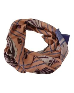 Style Tribute Dolce & Gabbana Men's Blue Linen Seashell Pattern Wrap Shawl Scarf -Best Jewelry Store MS6164 3 P