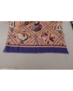 Style Tribute Dolce & Gabbana Men's Blue Linen Seashell Pattern Wrap Shawl Scarf -Best Jewelry Store MS6164 5 P