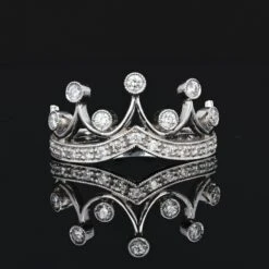 Sarl Baume New Diamond 18 Karat White Gold Tiara Ring -Best Jewelry Store N0801601 master