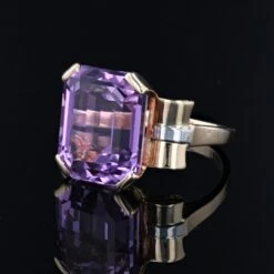 Sarl Baume French Retro 1950s 11.29 Carats Kunzite 18 Karat Yellow Gold Cocktail Ring -Best Jewelry Store N23 25702 master