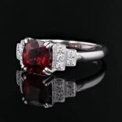 Sarl Baume New Art Deco Style Natural Vivid Red Spinel Diamonds 18 Karat White Gold Ring 25 Sarl Baume New Art Deco Style Natural Vivid Red Spinel Diamonds 18 Karat White Gold Ring -Best Jewelry Store N24 18102 master