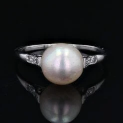Sarl Baume 1930s Cultured Pearl Diamonds 18 Karat White Gold Art Deco Ring -Best Jewelry Store NCV01 master fc8ebaa6 5b7a 4eed a4cb 149745e6950b