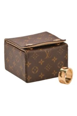 The Plush Posh LOUIS VUITTON Empreinte 18K Yellow Gold Wide Band Ring -Best Jewelry Store ND5 9783