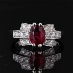 Sarl Baume French Modern Art Deco Style Ruby Diamonds Platinum Ring 20 Sarl Baume French Modern Art Deco Style Ruby Diamonds Platinum Ring -Best Jewelry Store NF62CE01 master