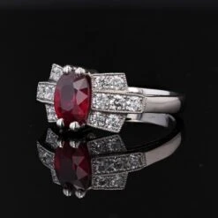 Sarl Baume French Modern Art Deco Style Ruby Diamonds Platinum Ring 22 Sarl Baume French Modern Art Deco Style Ruby Diamonds Platinum Ring -Best Jewelry Store NF62CE02 master