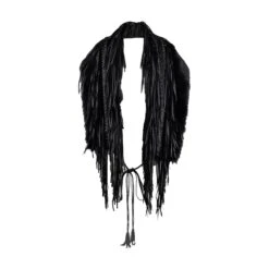 Her Age COLLECTION PRIVEE Collection Privee Faux Fur Scarf With Leather Fringes