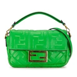 Upteam FENDI Mini Embossed Zucca Baguette Satchel