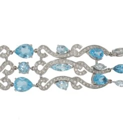 Fancy Lux 585 White Gold Bracelet Set With Pear And Marquise-cut Topazes Alternating With Brilliant-cut Diamonds -Best Jewelry Store Photo001 20copia 7bb53ae5 b8be 4226 aa8e 06117e3ea043