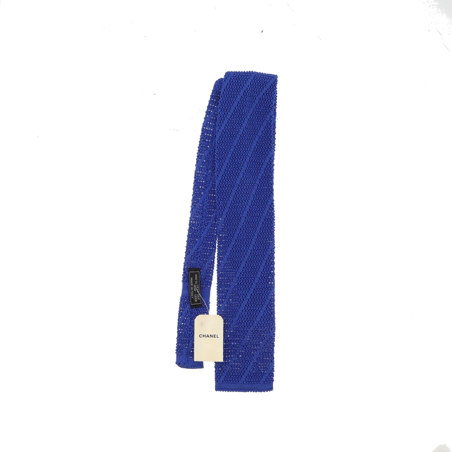 Fancy Lux CHANEL Tie In Blue Silk 3 Fancy Lux CHANEL Tie In Blue Silk