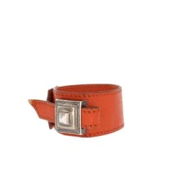 Fancy Lux HERMES Artemis Bracelet In Orange Leather