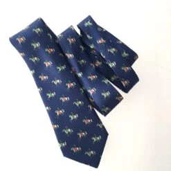 Fancy Lux HERMES Tie In Blue Silk
