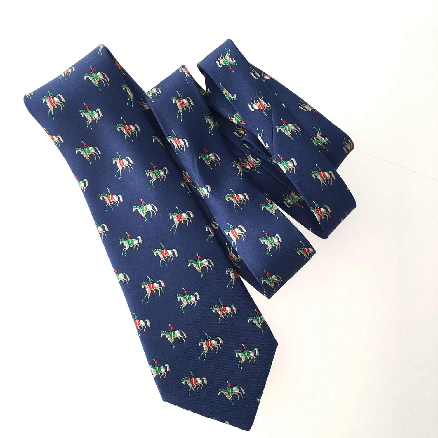 Fancy Lux HERMES Tie In Blue Silk 3 Fancy Lux HERMES Tie In Blue Silk