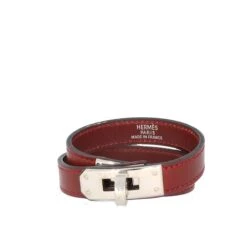 Fancy Lux HERMES Double Tour Bracelet In Bordeaux Leather