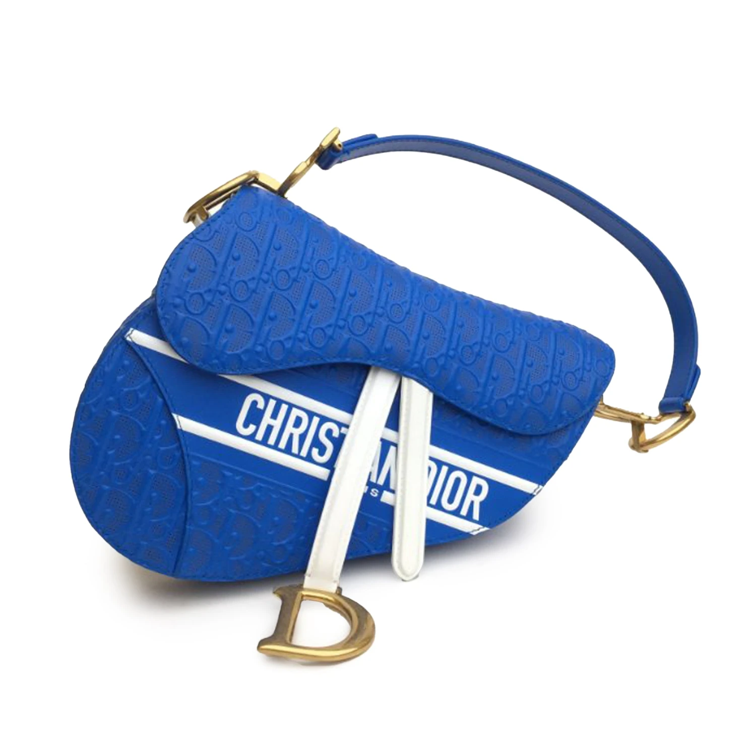 Upteam DIOR Embossed Leather Oblique Saddle Bag 3 Upteam DIOR Embossed Leather Oblique Saddle Bag