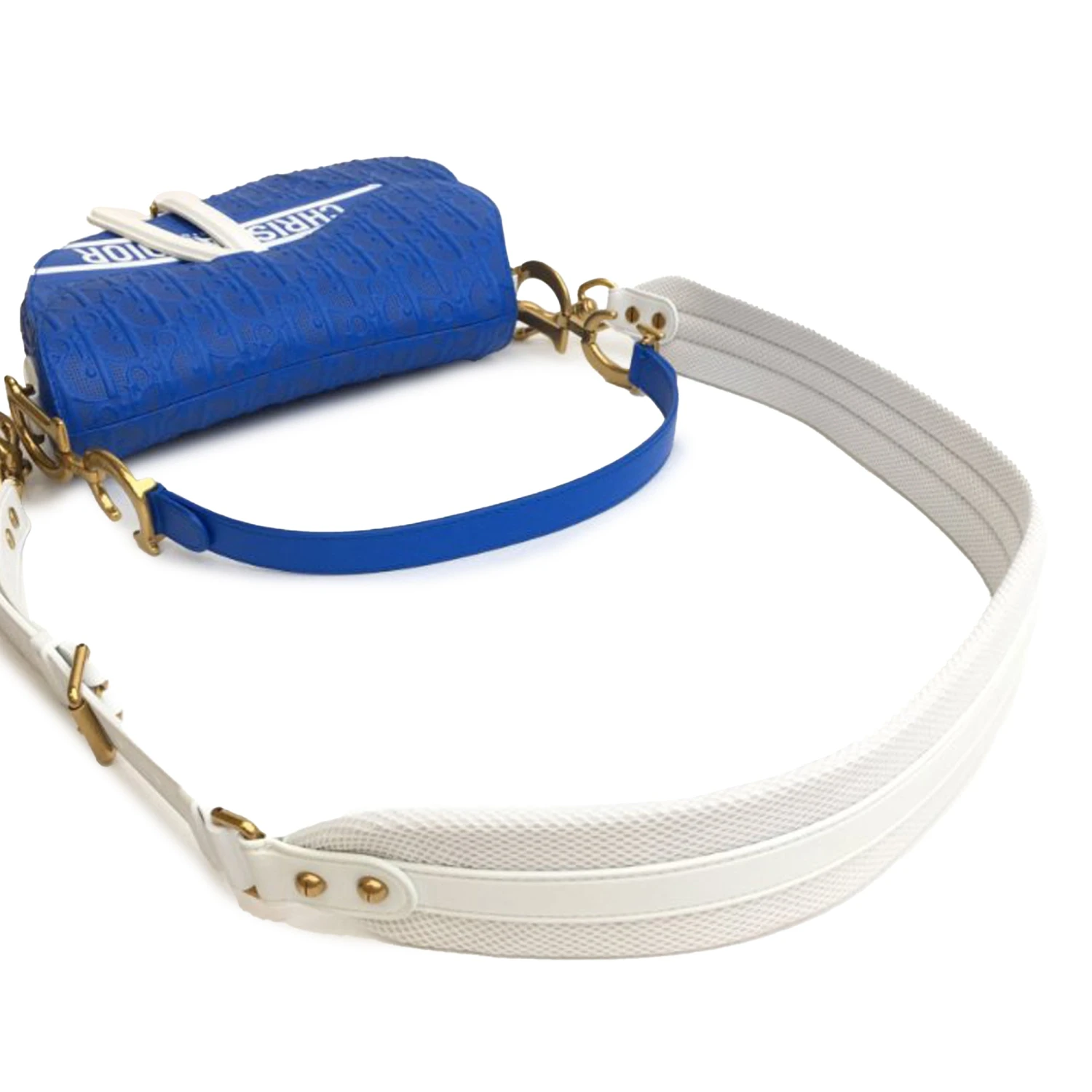 Upteam DIOR Embossed Leather Oblique Saddle Bag 16 Upteam DIOR Embossed Leather Oblique Saddle Bag - Image 14