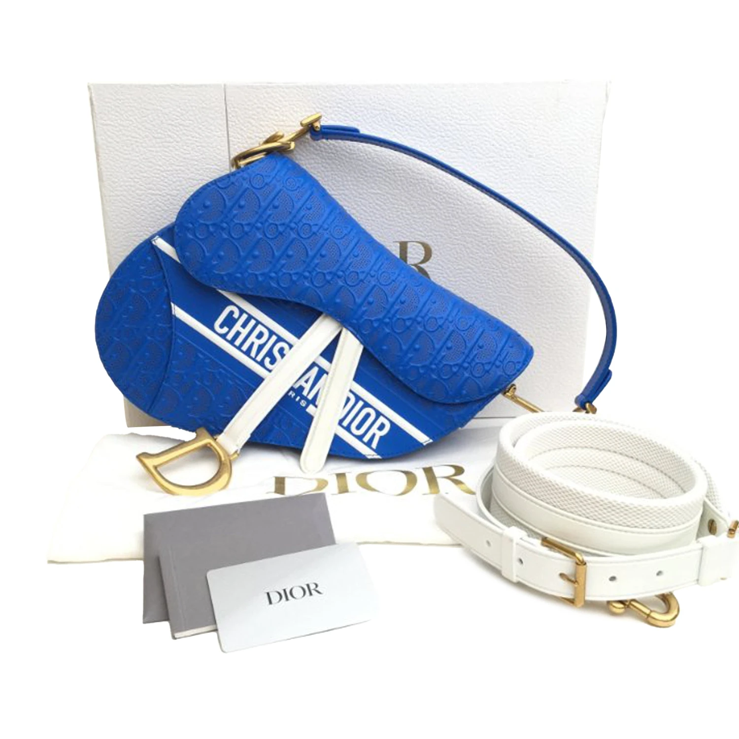 Upteam DIOR Embossed Leather Oblique Saddle Bag 19 Upteam DIOR Embossed Leather Oblique Saddle Bag - Image 17