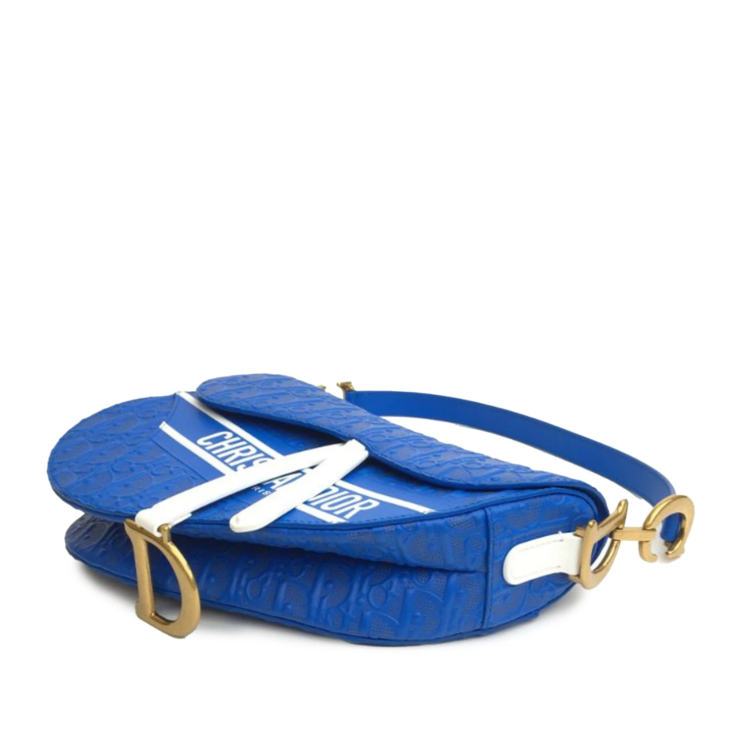 Upteam DIOR Embossed Leather Oblique Saddle Bag 4 Upteam DIOR Embossed Leather Oblique Saddle Bag - Image 2