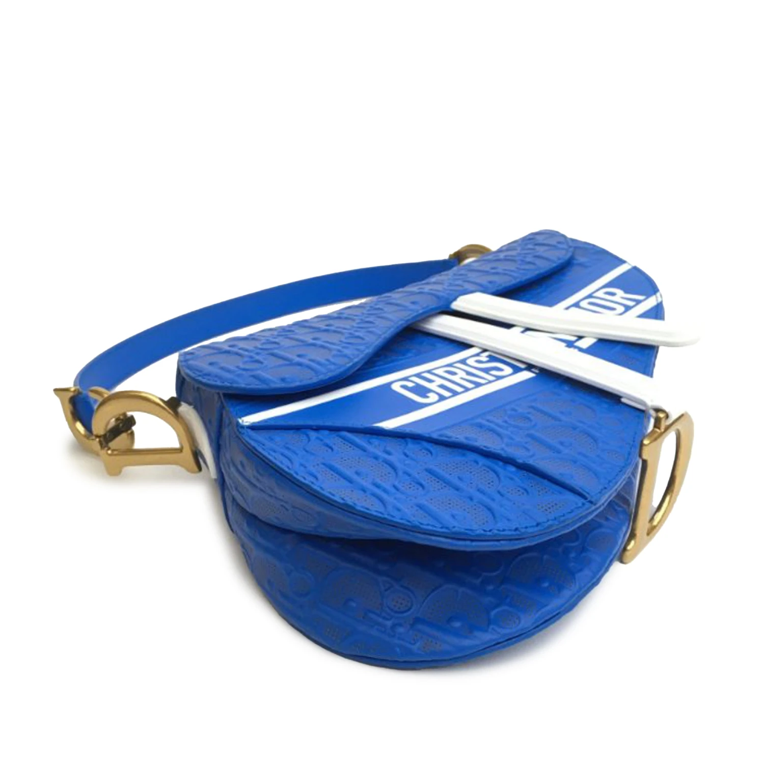 Upteam DIOR Embossed Leather Oblique Saddle Bag 6 Upteam DIOR Embossed Leather Oblique Saddle Bag - Image 4