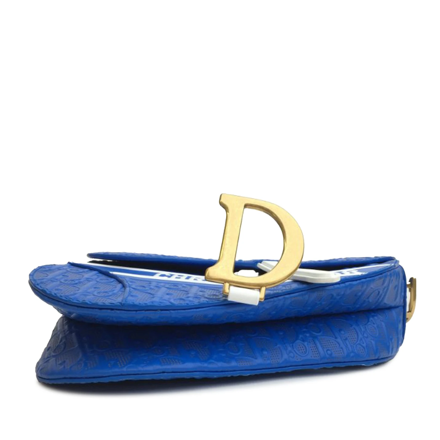 Upteam DIOR Embossed Leather Oblique Saddle Bag 7 Upteam DIOR Embossed Leather Oblique Saddle Bag - Image 5