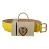 Style Tribute Dolce & Gabbana Women's Yellow Leather Devotion Heart Micro Bag Headphones Belt -Best Jewelry Store WMB171 1 P