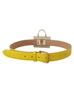 Style Tribute Dolce & Gabbana Women's Yellow Leather Devotion Heart Micro Bag Headphones Belt 11 Style Tribute Dolce & Gabbana Women's Yellow Leather Devotion Heart Micro Bag Headphones Belt -Best Jewelry Store WMB171 5 P