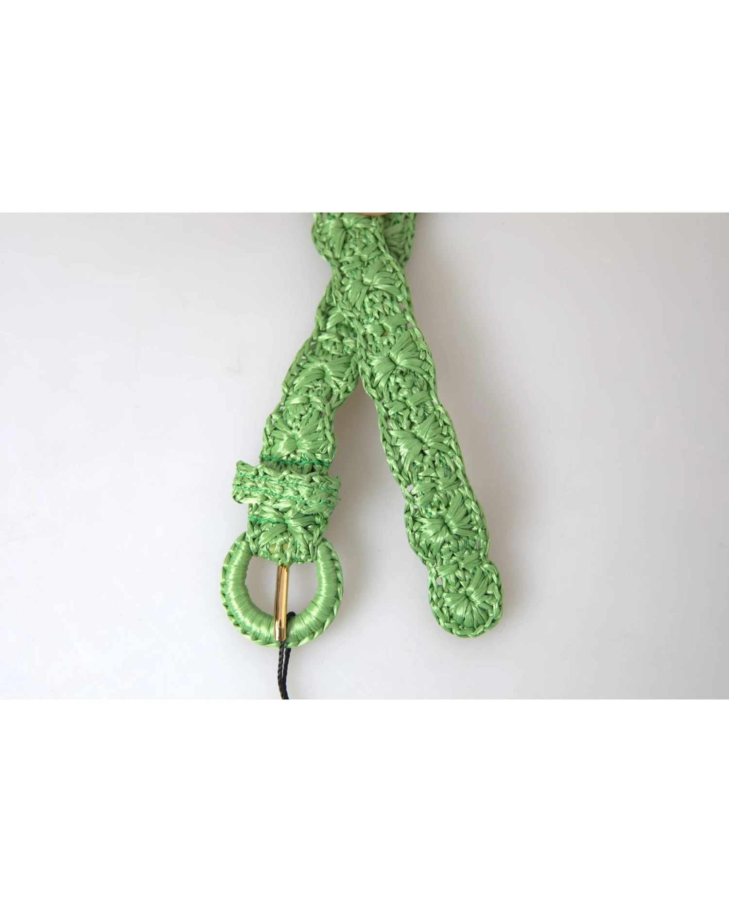 Style Tribute Dolce & Gabbana Women's Green Viscose Weaved Skinny Waist Belt 5 Style Tribute Dolce & Gabbana Women's Green Viscose Weaved Skinny Waist Belt - Image 3