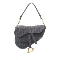 Upteam DIOR Classic Oblique Canvas Embroidered Saddle Bag
