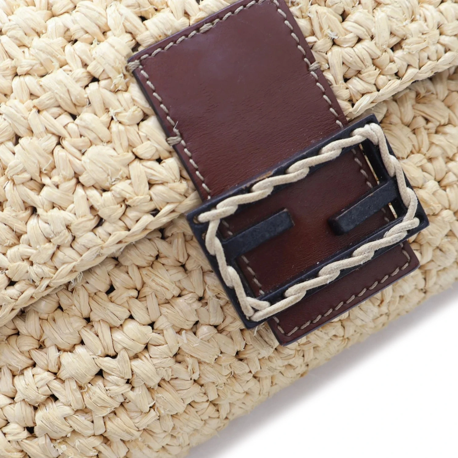 Upteam FENDI Crochet Raffia Baguette Satchel 14 Upteam FENDI Crochet Raffia Baguette Satchel - Image 12
