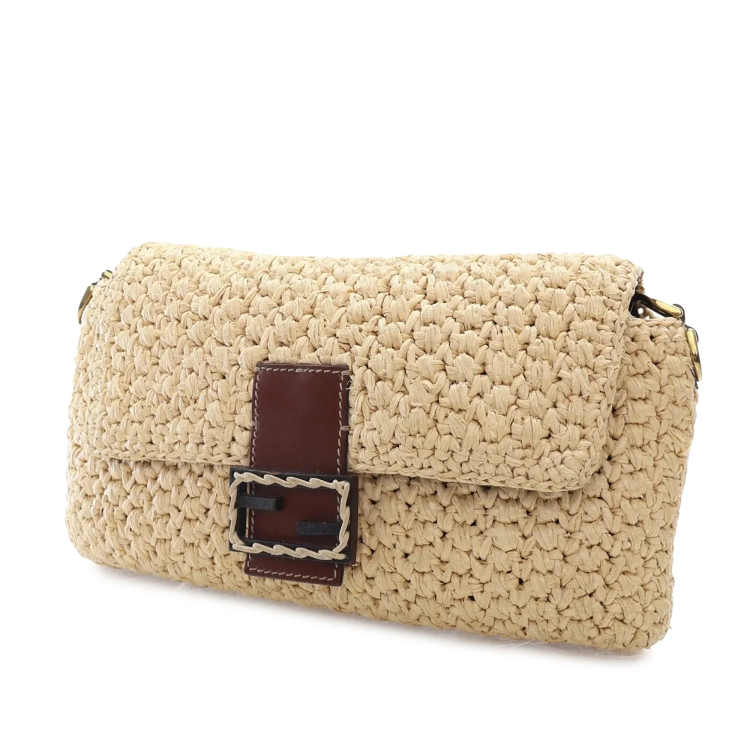 Upteam FENDI Crochet Raffia Baguette Satchel 4 Upteam FENDI Crochet Raffia Baguette Satchel - Image 2