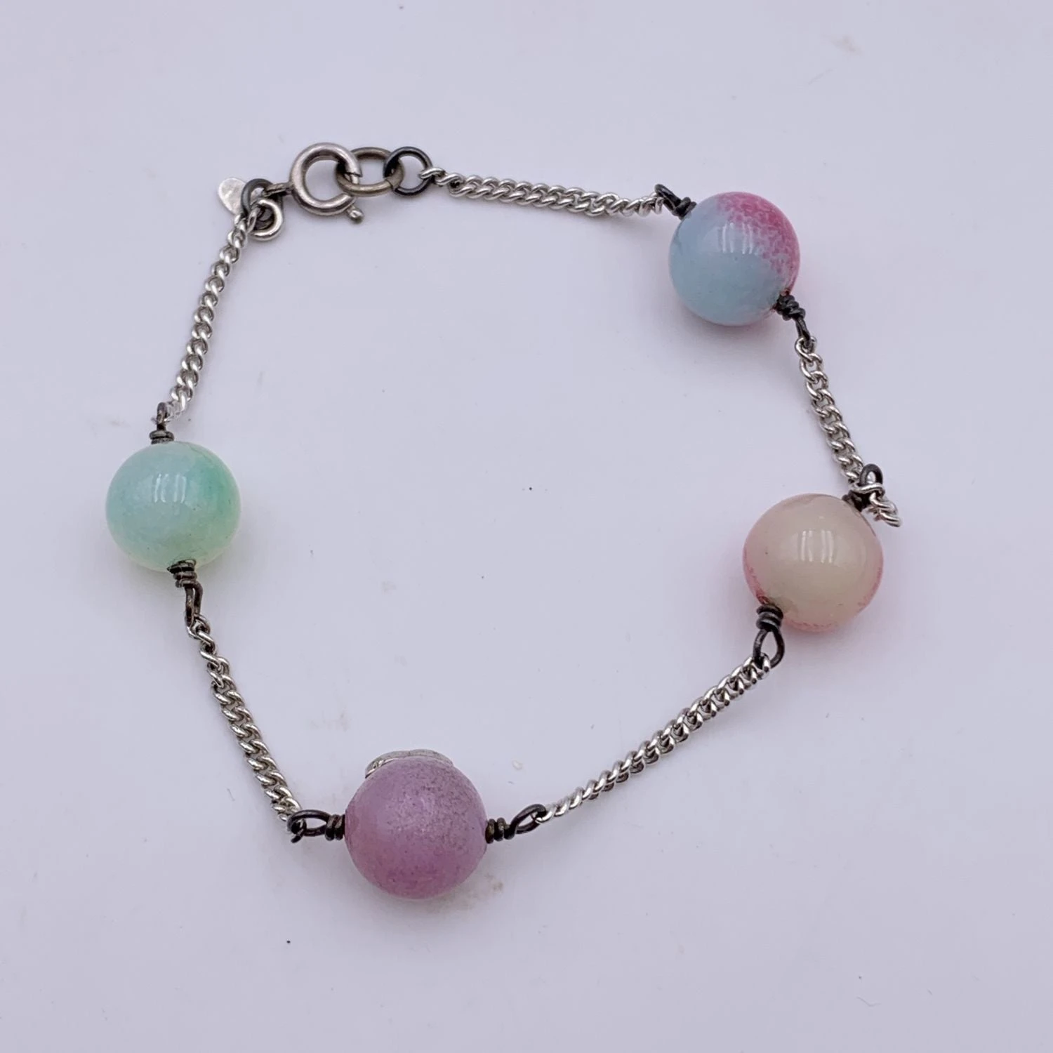 Opherty Ciocci CHANEL Vintage Silver Metal Multicolored Beads Cc Logo Bracelet 4 Opherty Ciocci CHANEL Vintage Silver Metal Multicolored Beads Cc Logo Bracelet - Image 2