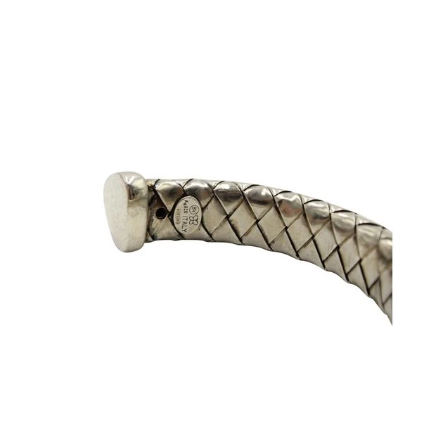 Style Tribute BOTTEGA VENETA Intrecciato Cuff Bracelet In Silver Metal 7 Style Tribute BOTTEGA VENETA Intrecciato Cuff Bracelet In Silver Metal - Image 5