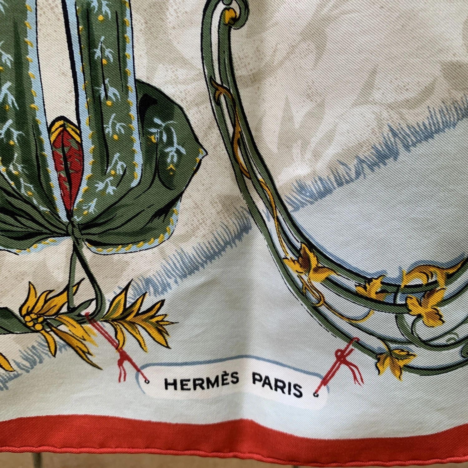 Opherty Ciocci HERMES Paris Vintage Silk Scarf Alsace De La Perriere 1960 8 Opherty Ciocci HERMES Paris Vintage Silk Scarf Alsace De La Perriere 1960 - Image 6