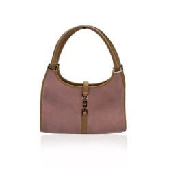 Opherty Ciocci GUCCI Pink Suede Beige Leather Jackie Hobo Bag Shoulder Bag