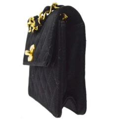 AMORE Vintage CHANEL 1989-1991 Straight Flap Bag Micro Black Satin AK31543k 24 AMORE Vintage CHANEL 1989-1991 Straight Flap Bag Micro Black Satin AK31543k -Best Jewelry Store ak31543k s 02 dl