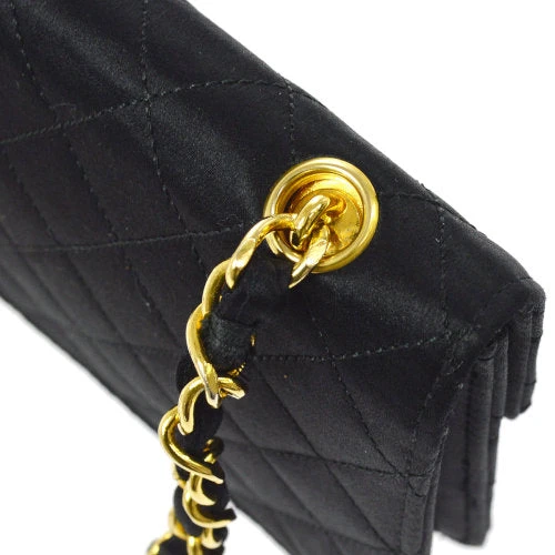 AMORE Vintage CHANEL 1989-1991 Straight Flap Bag Micro Black Satin AK31543k 20 AMORE Vintage CHANEL 1989-1991 Straight Flap Bag Micro Black Satin AK31543k - Image 18