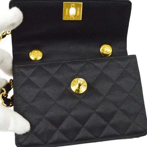 AMORE Vintage CHANEL 1989-1991 Straight Flap Bag Micro Black Satin AK31543k 21 AMORE Vintage CHANEL 1989-1991 Straight Flap Bag Micro Black Satin AK31543k - Image 19