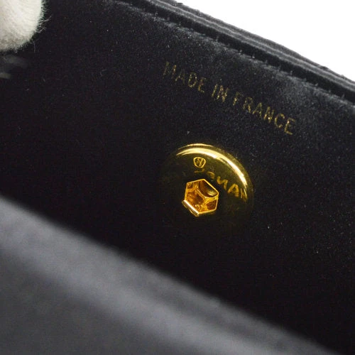 AMORE Vintage CHANEL 1989-1991 Straight Flap Bag Micro Black Satin AK31543k 13 AMORE Vintage CHANEL 1989-1991 Straight Flap Bag Micro Black Satin AK31543k - Image 11