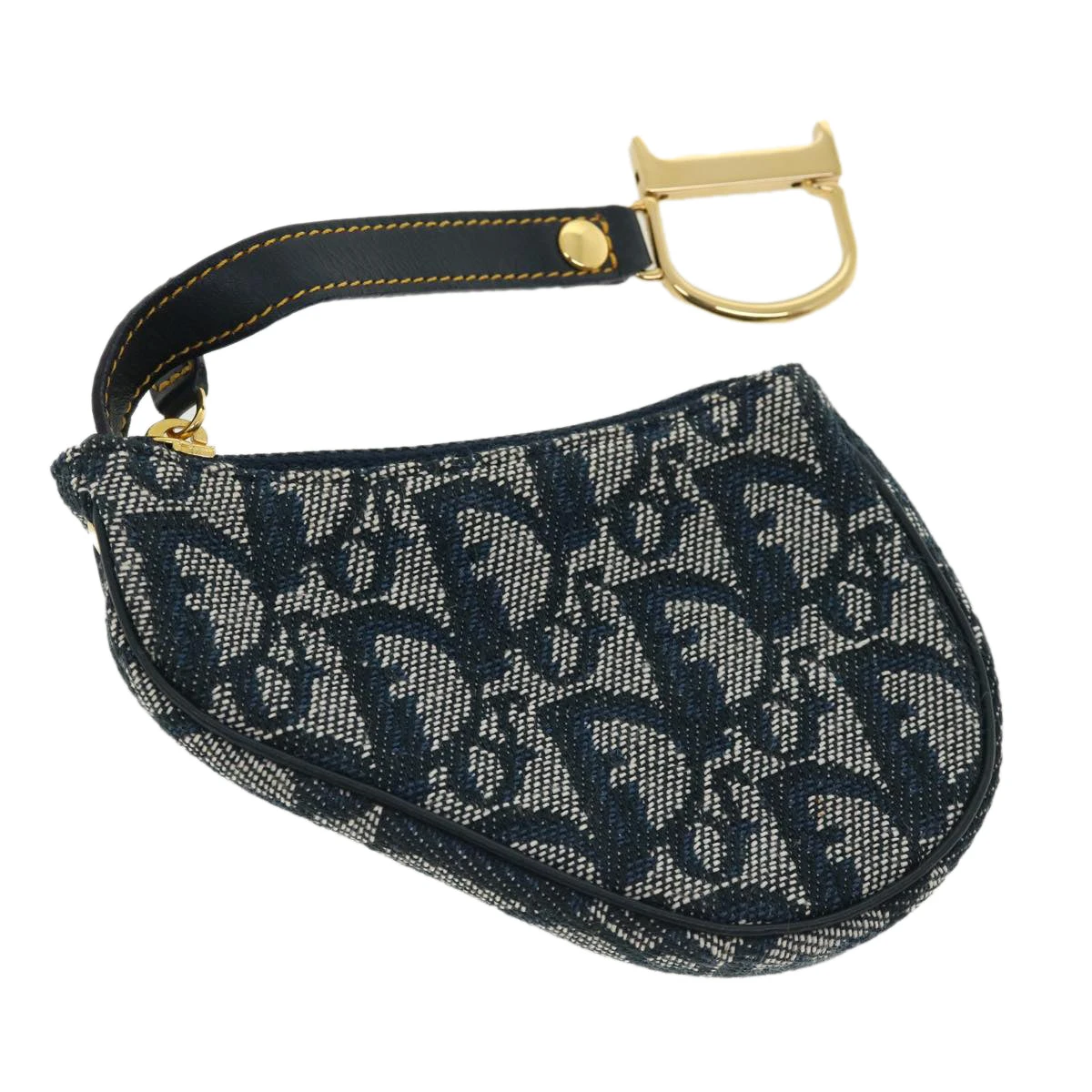 Brand Street CHRISTIAN DIOR Trotter Canvas Saddle Coin Purse Navy Auth Am3626 3 Brand Street CHRISTIAN DIOR Trotter Canvas Saddle Coin Purse Navy Auth Am3626