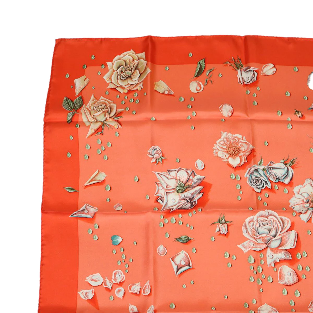 Style Tribute Hermes Carre 90 Rose Scarf Silk Orange Salmon Pink Auth Am3732 4 Style Tribute Hermes Carre 90 Rose Scarf Silk Orange Salmon Pink Auth Am3732 - Image 2