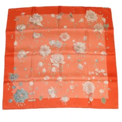 Style Tribute Hermes Carre 90 Rose Scarf Silk Orange Salmon Pink Auth Am3732 15 Style Tribute Hermes Carre 90 Rose Scarf Silk Orange Salmon Pink Auth Am3732 -Best Jewelry Store am3732 9