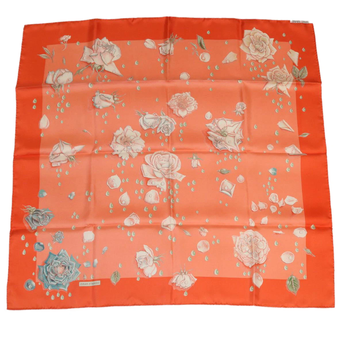 Style Tribute Hermes Carre 90 Rose Scarf Silk Orange Salmon Pink Auth Am3732 9 Style Tribute Hermes Carre 90 Rose Scarf Silk Orange Salmon Pink Auth Am3732 - Image 7