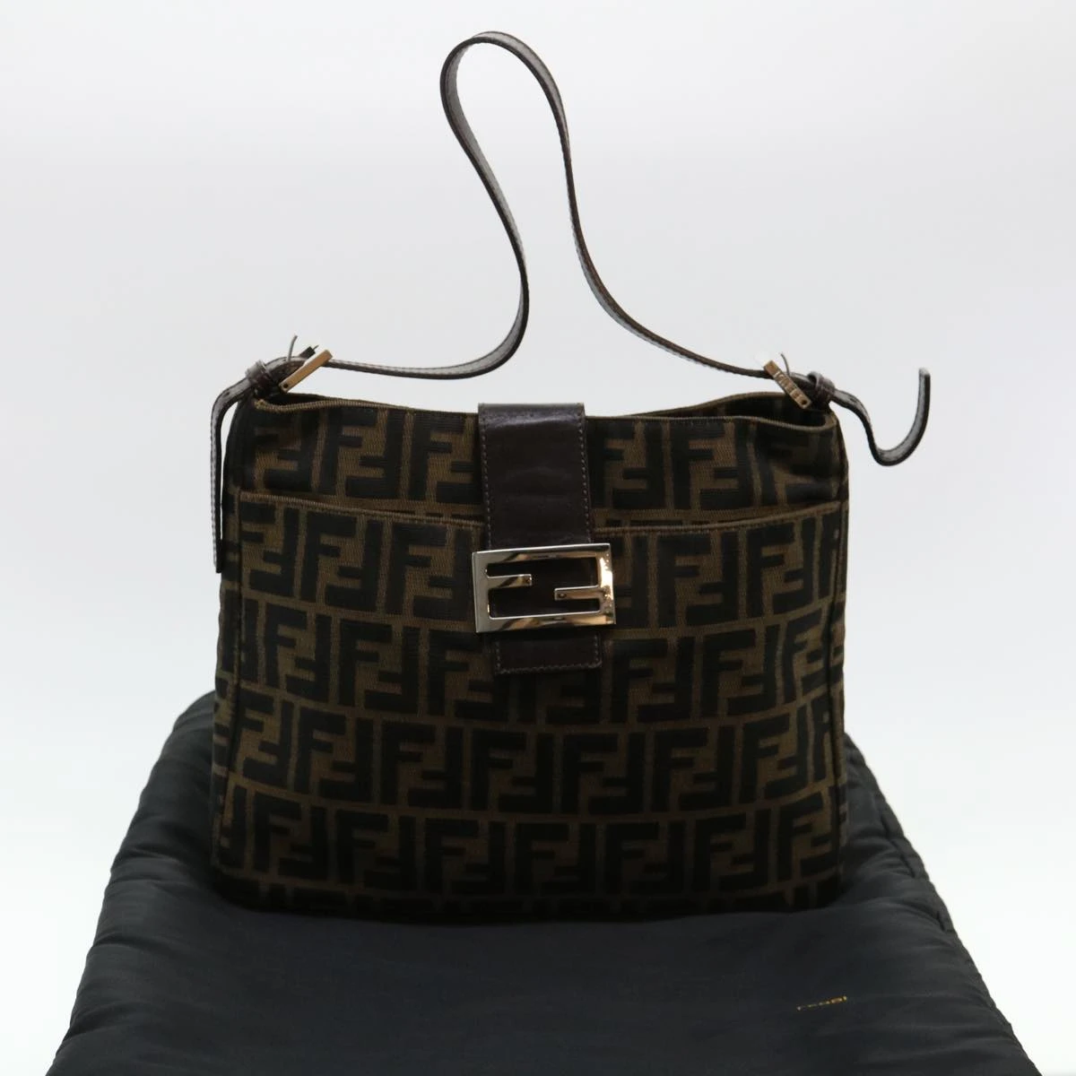 Brand Street FENDI Zucca Canvas Mamma Baguette Shoulder Bag Brown 2258 26727 009 Auth Am4024 14 Brand Street FENDI Zucca Canvas Mamma Baguette Shoulder Bag Brown 2258 26727 009 Auth Am4024 - Image 12
