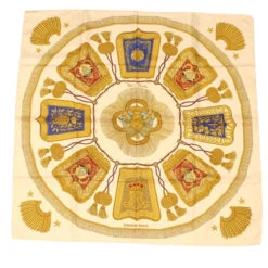 Brand Street HERMES Carre90 Scarf "Poste Et Cavalerie" Silk White Auth Am4300