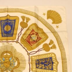 Brand Street HERMES Carre90 Scarf "Poste Et Cavalerie" Silk White Auth Am4300 -Best Jewelry Store am4300 4